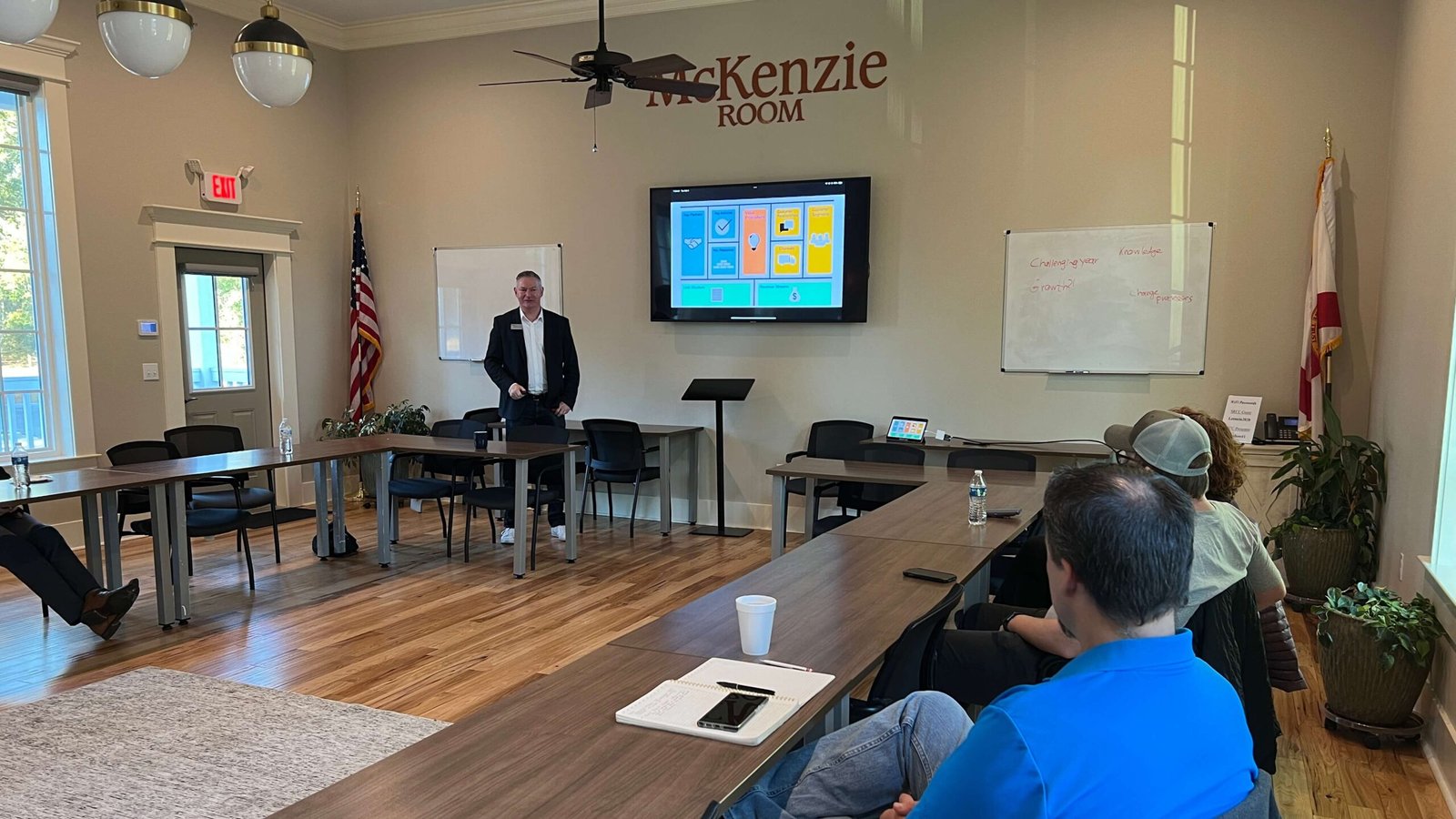 Harald Lavric leading a leadership strategy consulting training workshop with organizational leaders, representing GRIFFOX Consulting’s hands-on and results-driven approach.