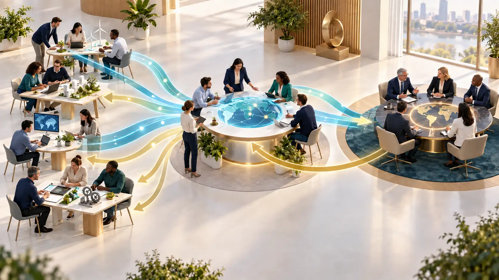 Change Management Office connecting operational signals with enterprise leadership and coordinating decisions back to affected teams.