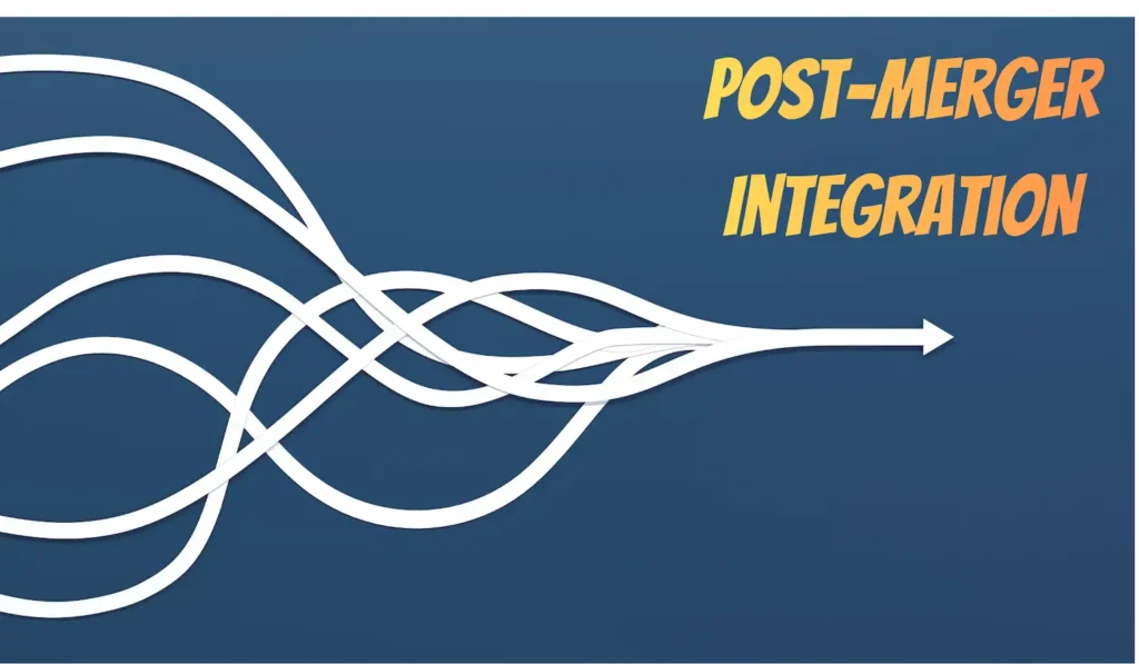 Post-merger integration bringing two organizations together through aligned leadership, processes, and structures